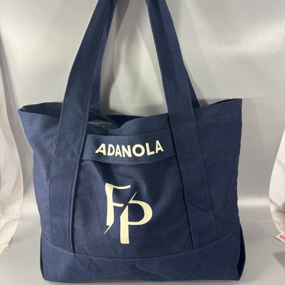 Adanola Navy Blue Canvas Tote with Cream Logo